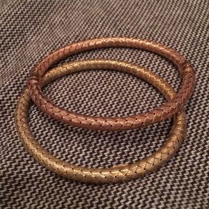 Yellow and Rose Gold bangles - set of 2